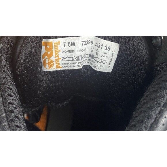 Timberland Pro Boots Womens 7.5 M Black Leather Composite Safety Toe Lace Up - Picture 11 of 11